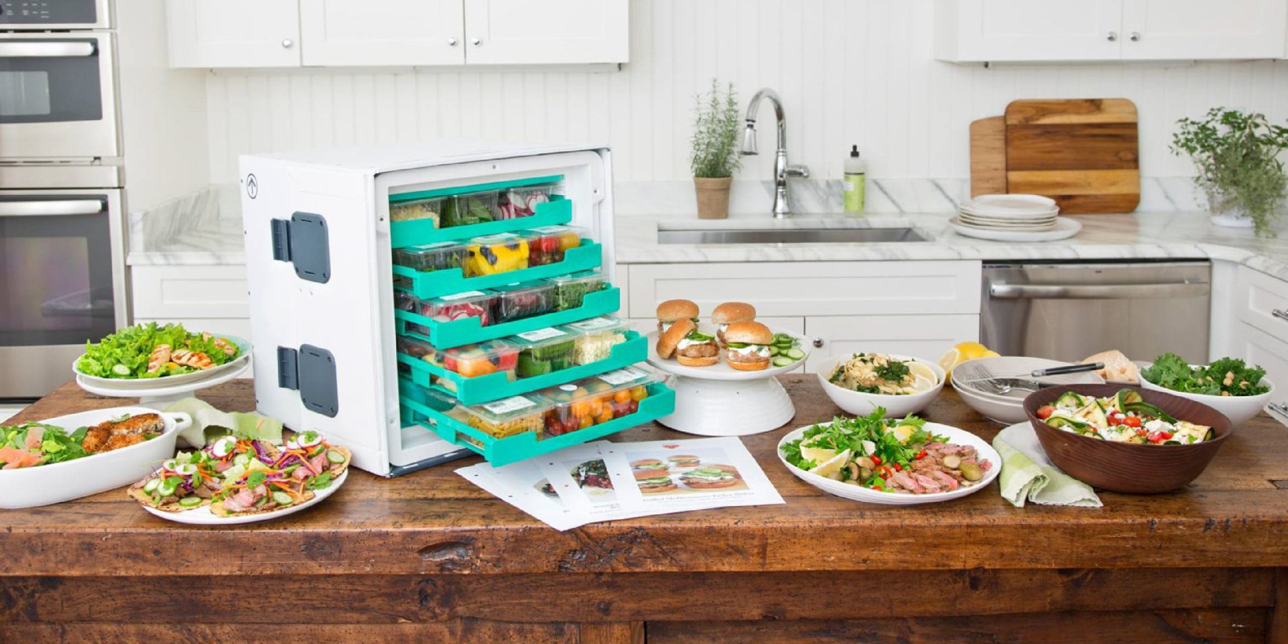 FreshRealm system surrounded by food