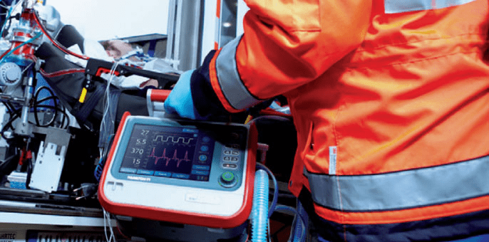 Hamilton T1 portable ICU ventilator in use