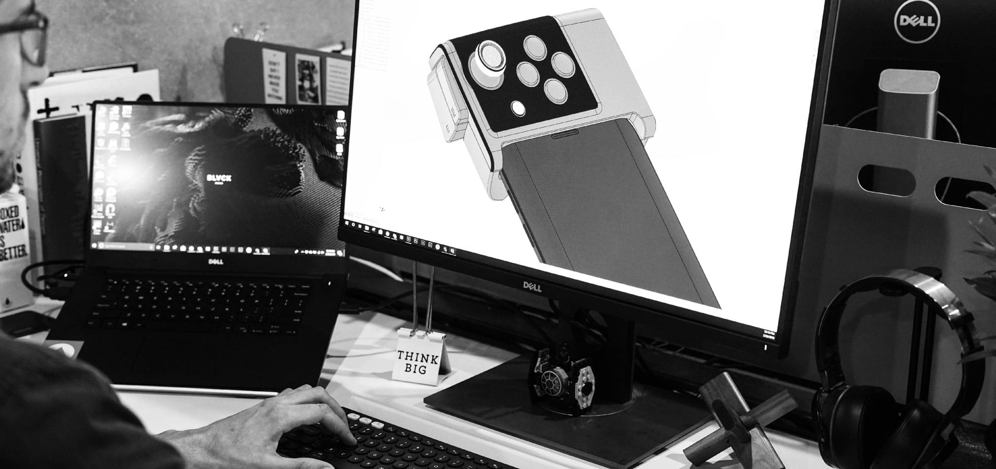 Computer render of first gamevice designs
