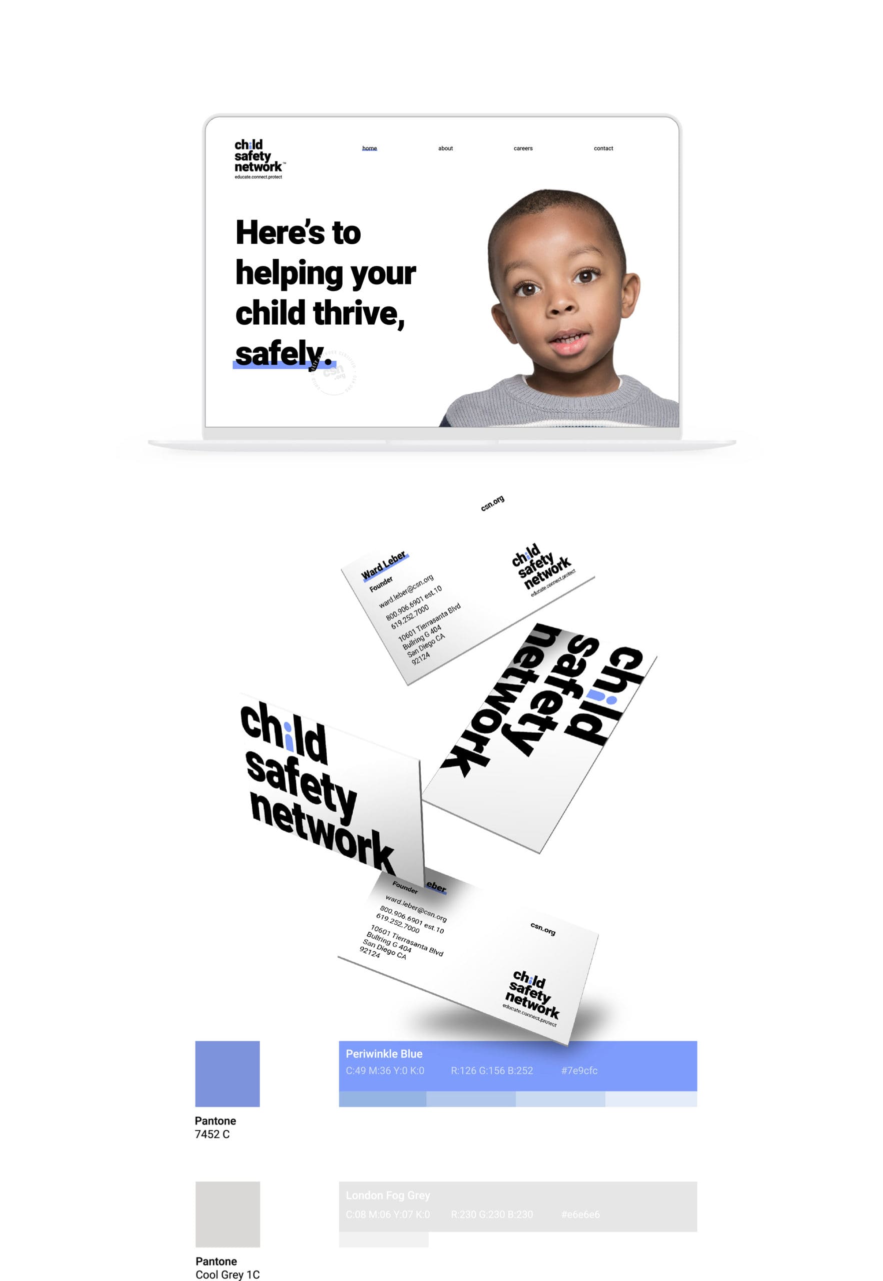 Child Safety Network branding on multiple items