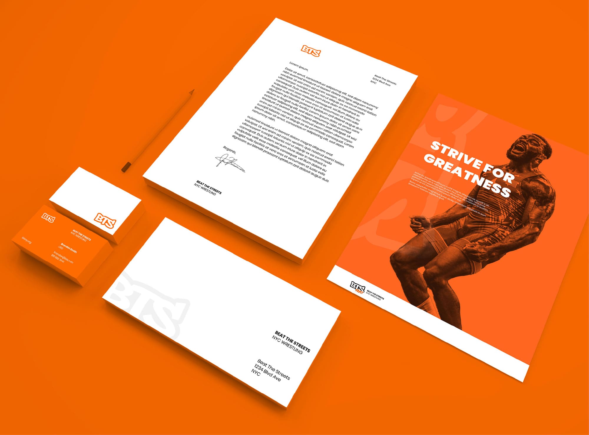 Beat the streets branding and logos on different letterhead