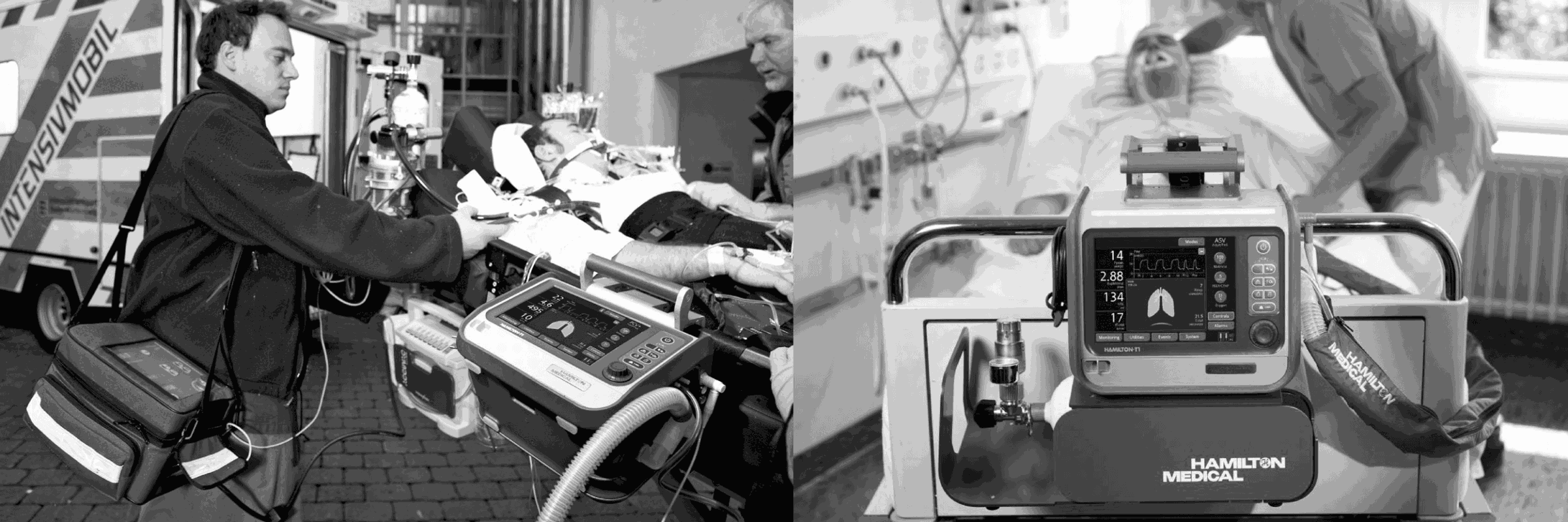Hamilton T1 being used by medical professionals