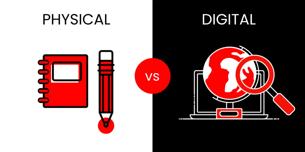 Physical vs Digital Comparision Graphic Product Design
