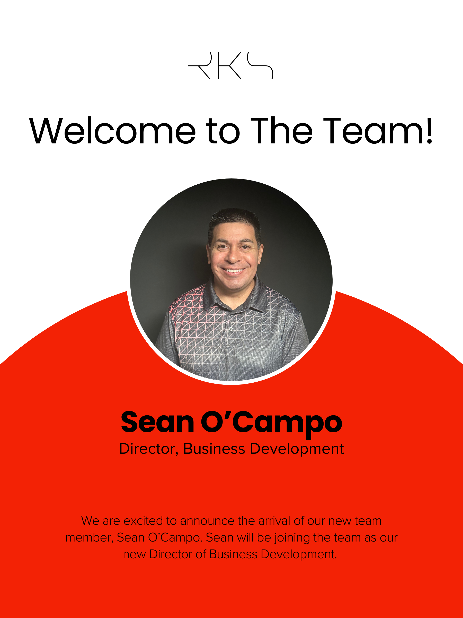 A welcome graphic introduces Sean O’Campo as Director of Business Development at…