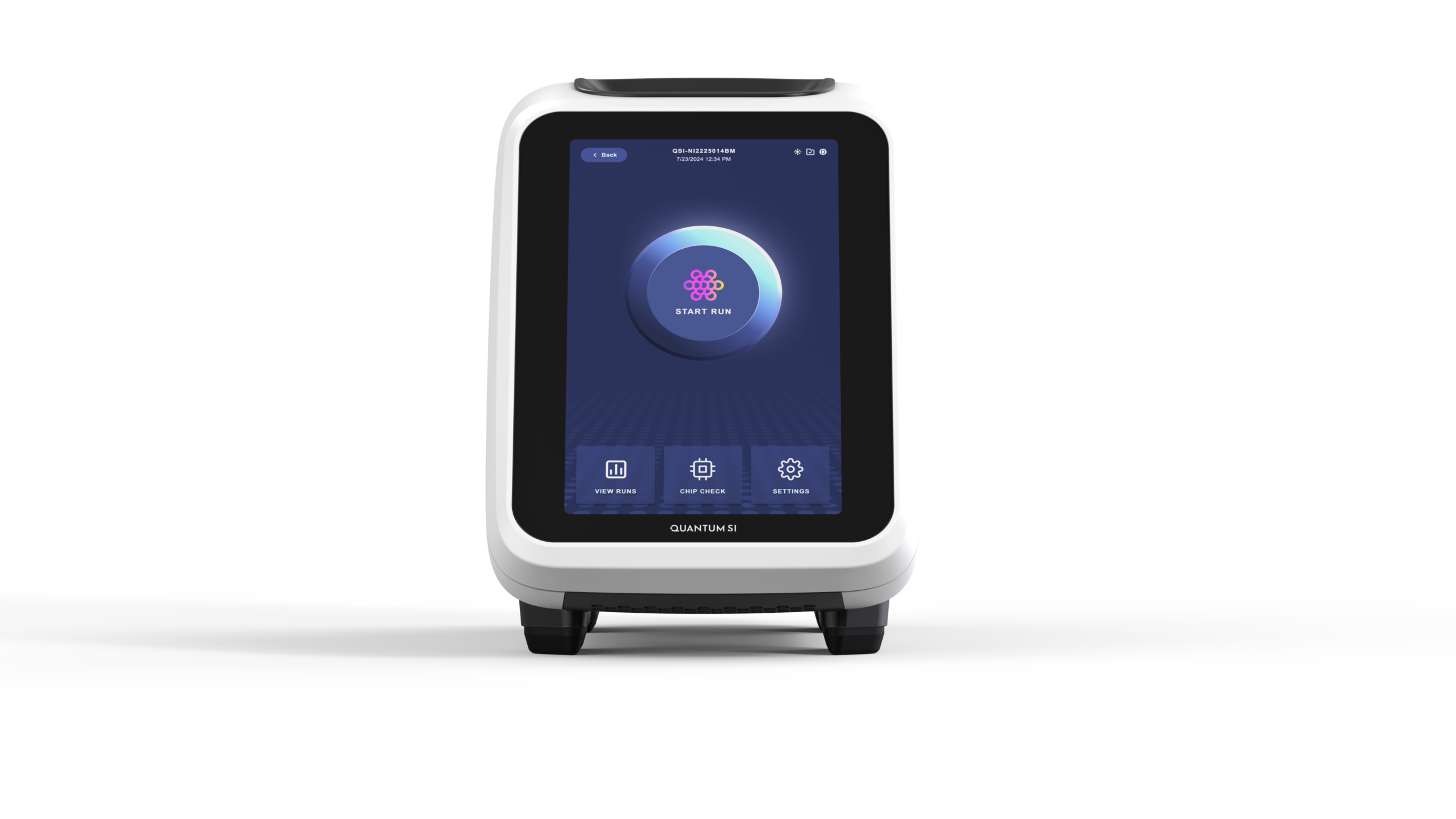 Quantum Si sequencing device designed by RKS Design, featuring a sleek touchscreen…