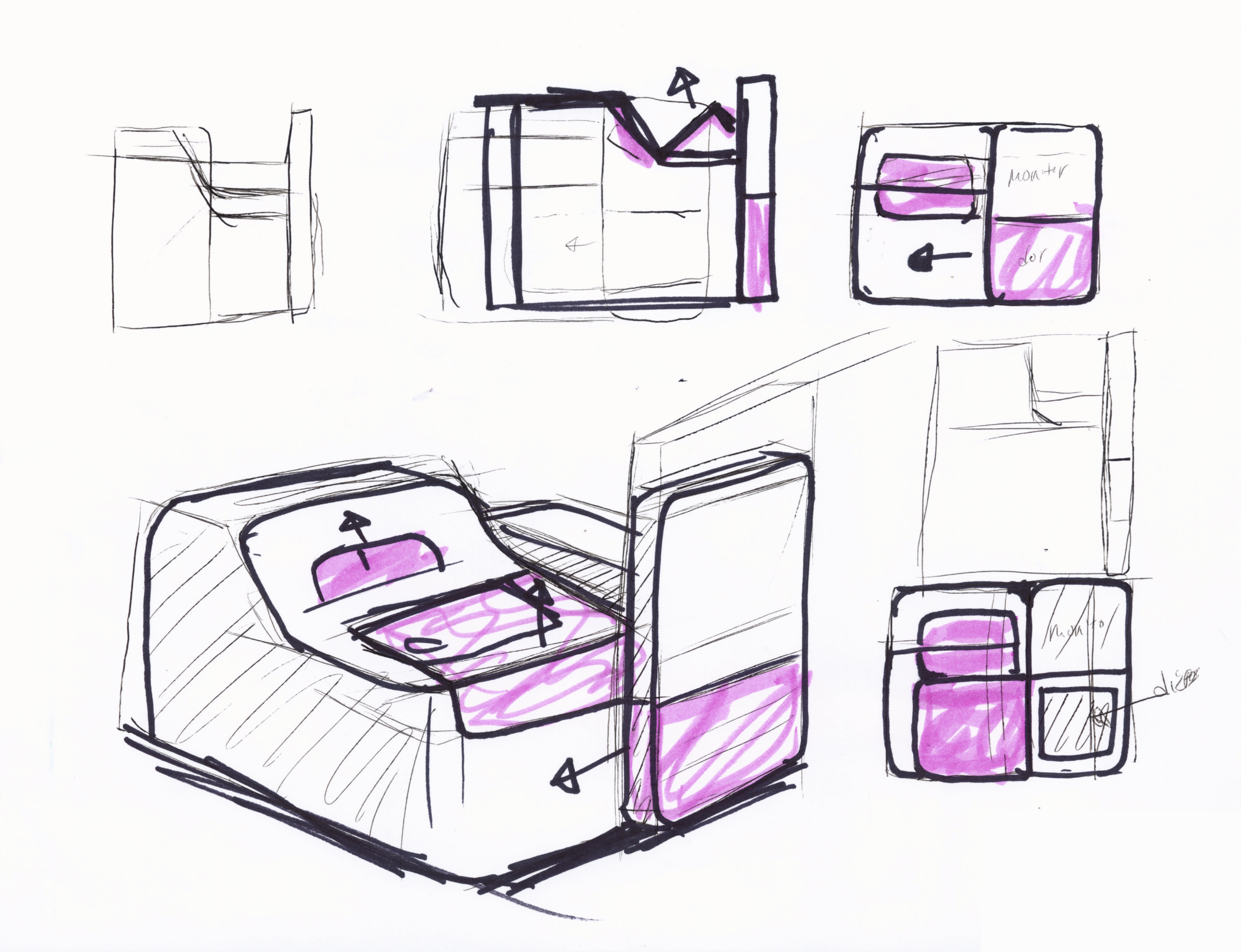Concept sketches of the Spatial Genomics instrument design