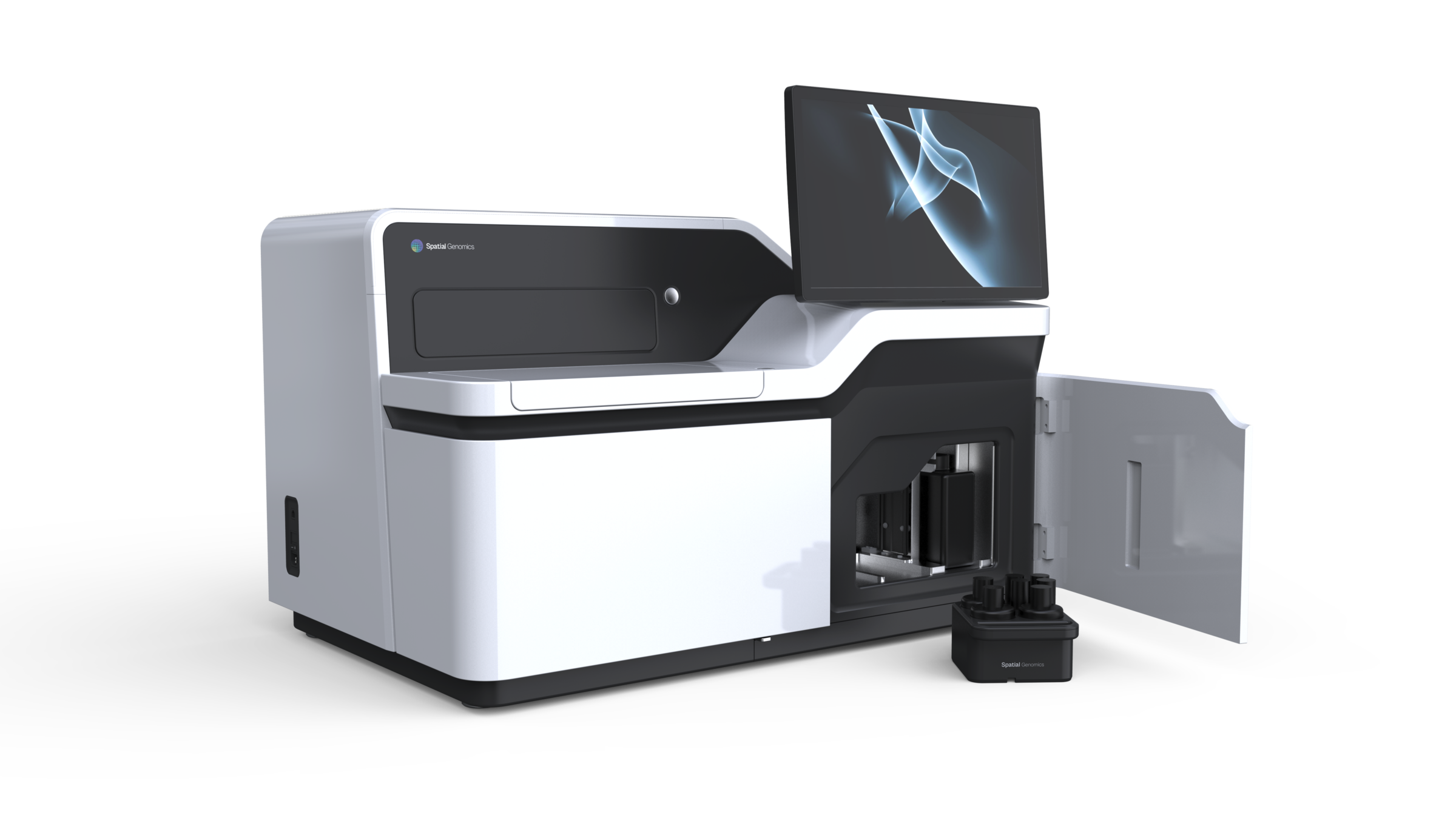 Spatial Genomics system with open access panels showing components