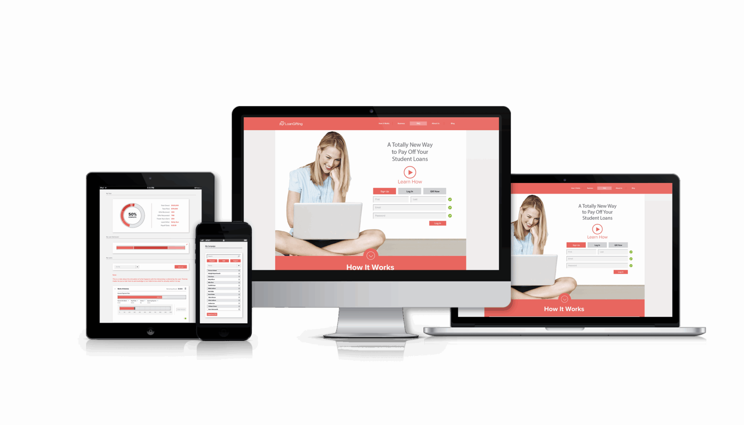 Product interface shown across multiple devices