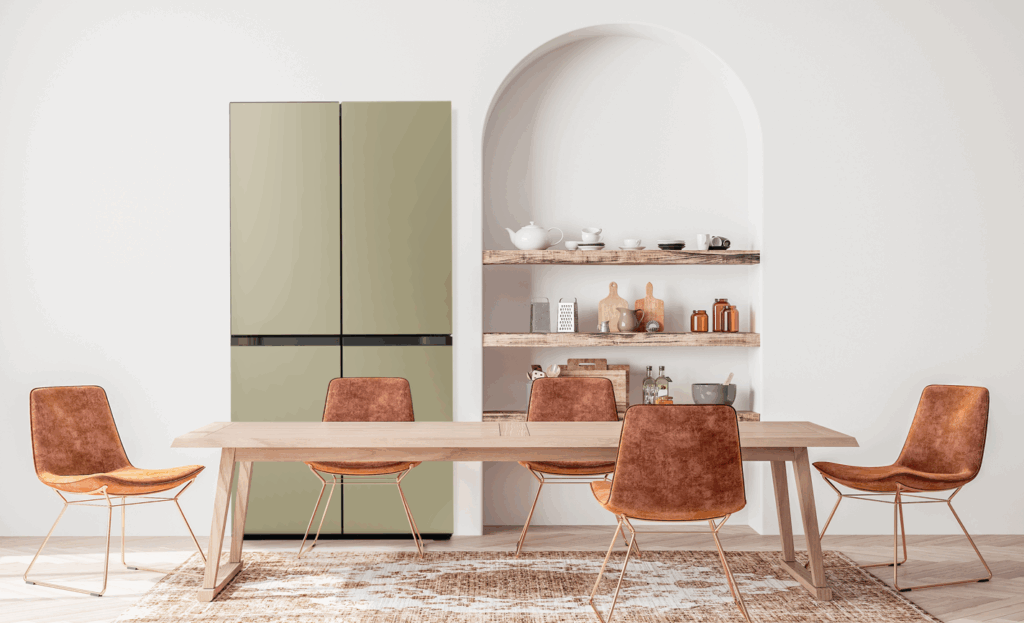 Rendering of a Samsung Bespoke fridge CMF research project