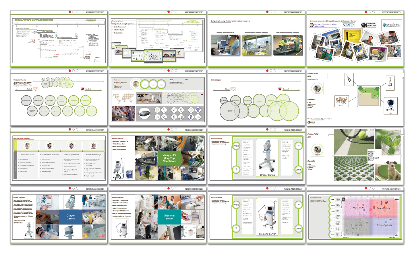 A 16-slide presentation with diagrams, text, and images showing healthcare and medical