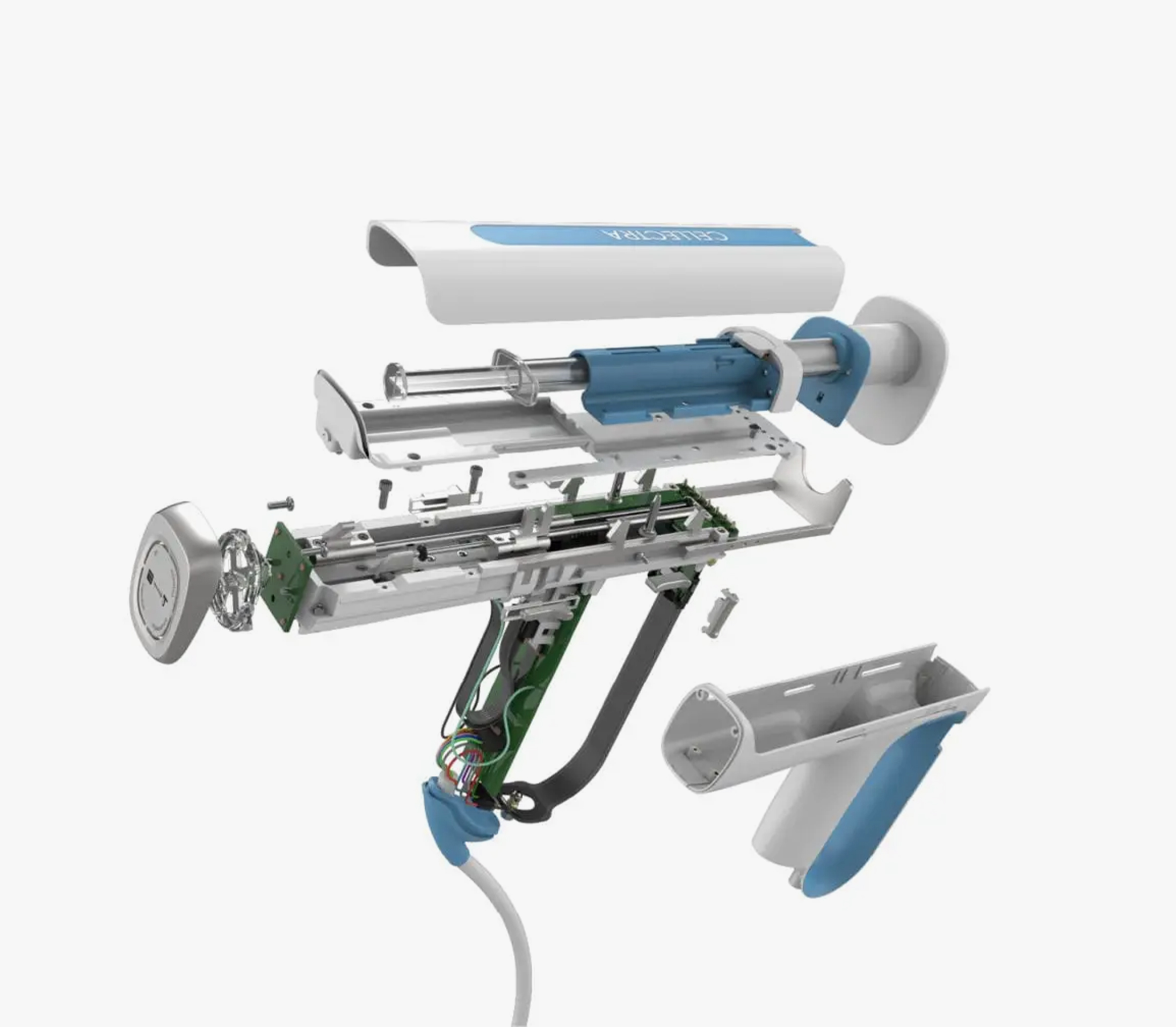 Exploded view of the VGX-Inovio electroporation device