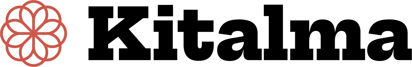 Kitalma horizontal logo lockup, the rosette mark beside the wordmark.
