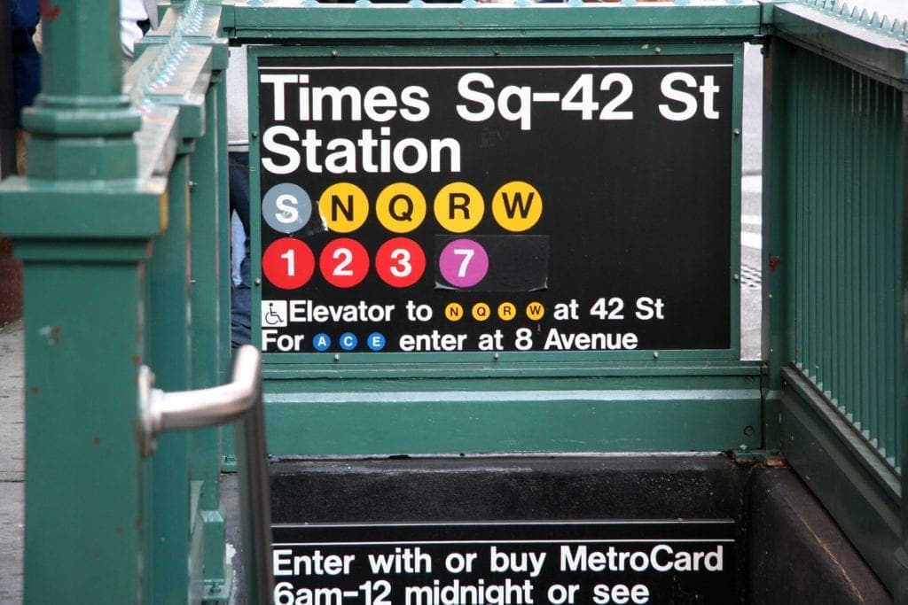 Photo of times square entrance to subway