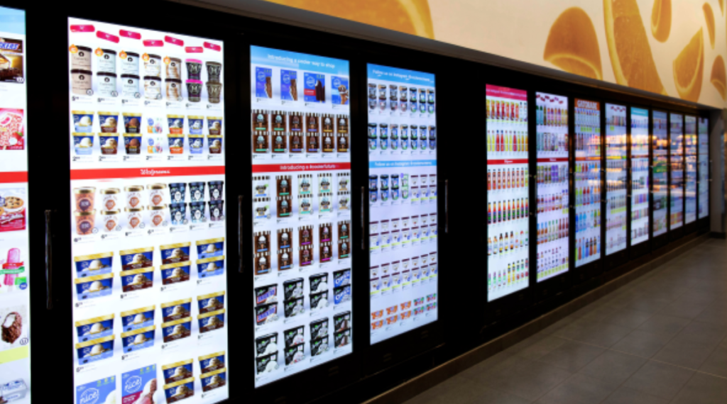 Vending machines with digital displays