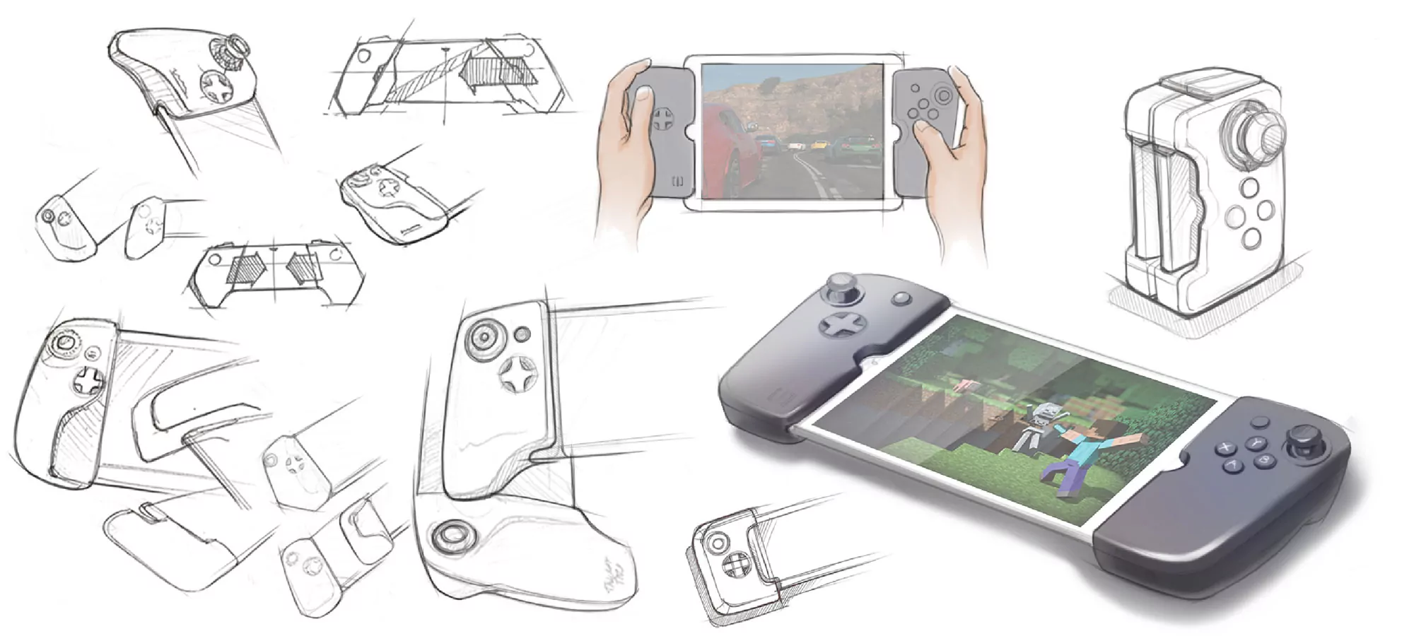 Initial designs of Gamevice console