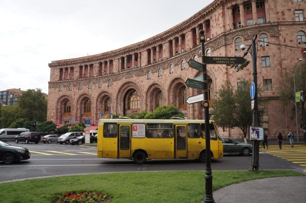 Photo of buses in the town center