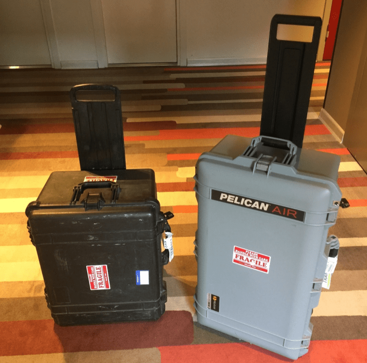 Pelican air suitcases ready for travel