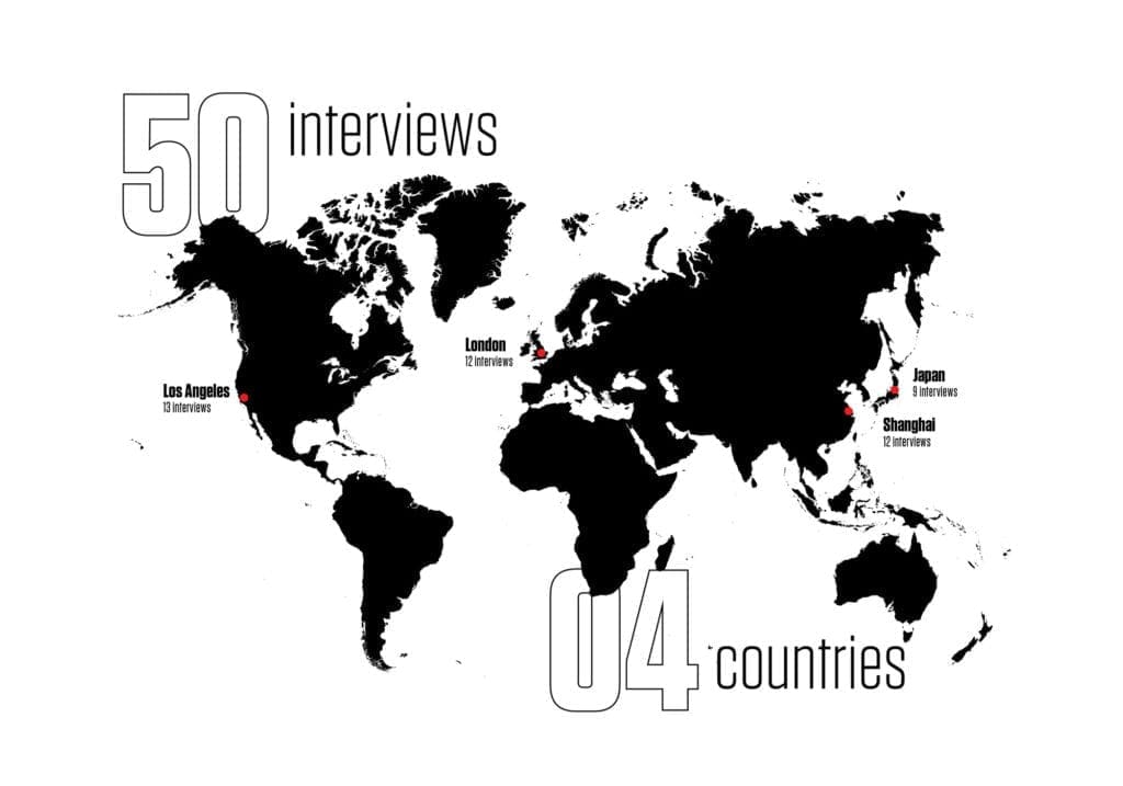 Intel map of interview of countries for ethnogrpahies