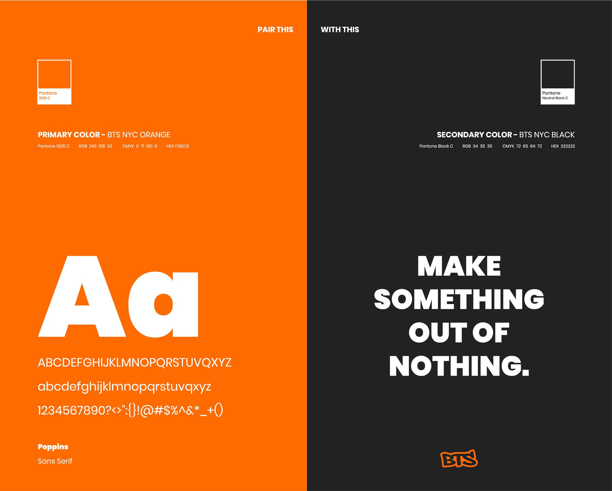 Beat the streets style guide with typography and colors