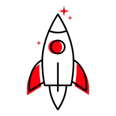 Rocketship icon for moments of truth