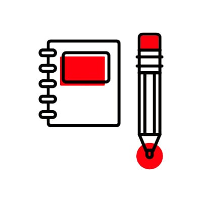 Notebook with Pencil icon for hero's journey