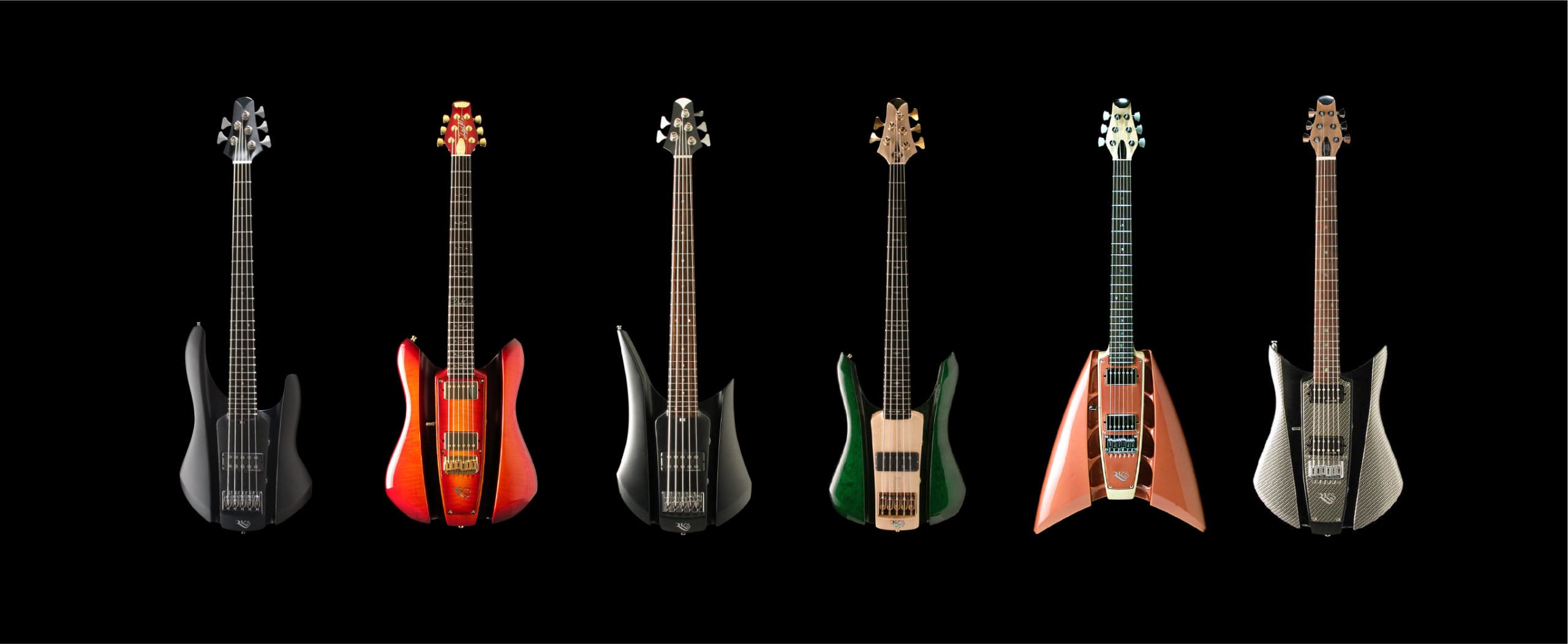 Different designs of RKS Guitars