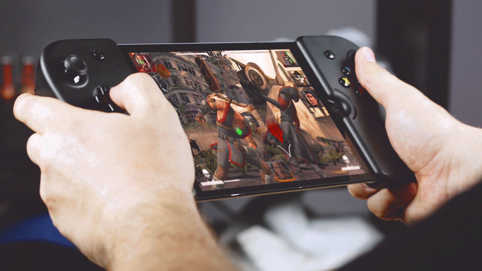 Gamevice handheld being used