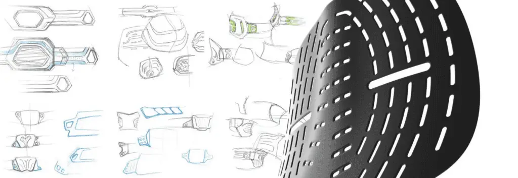 Ovation Backbrace Sketches and Render Product Design