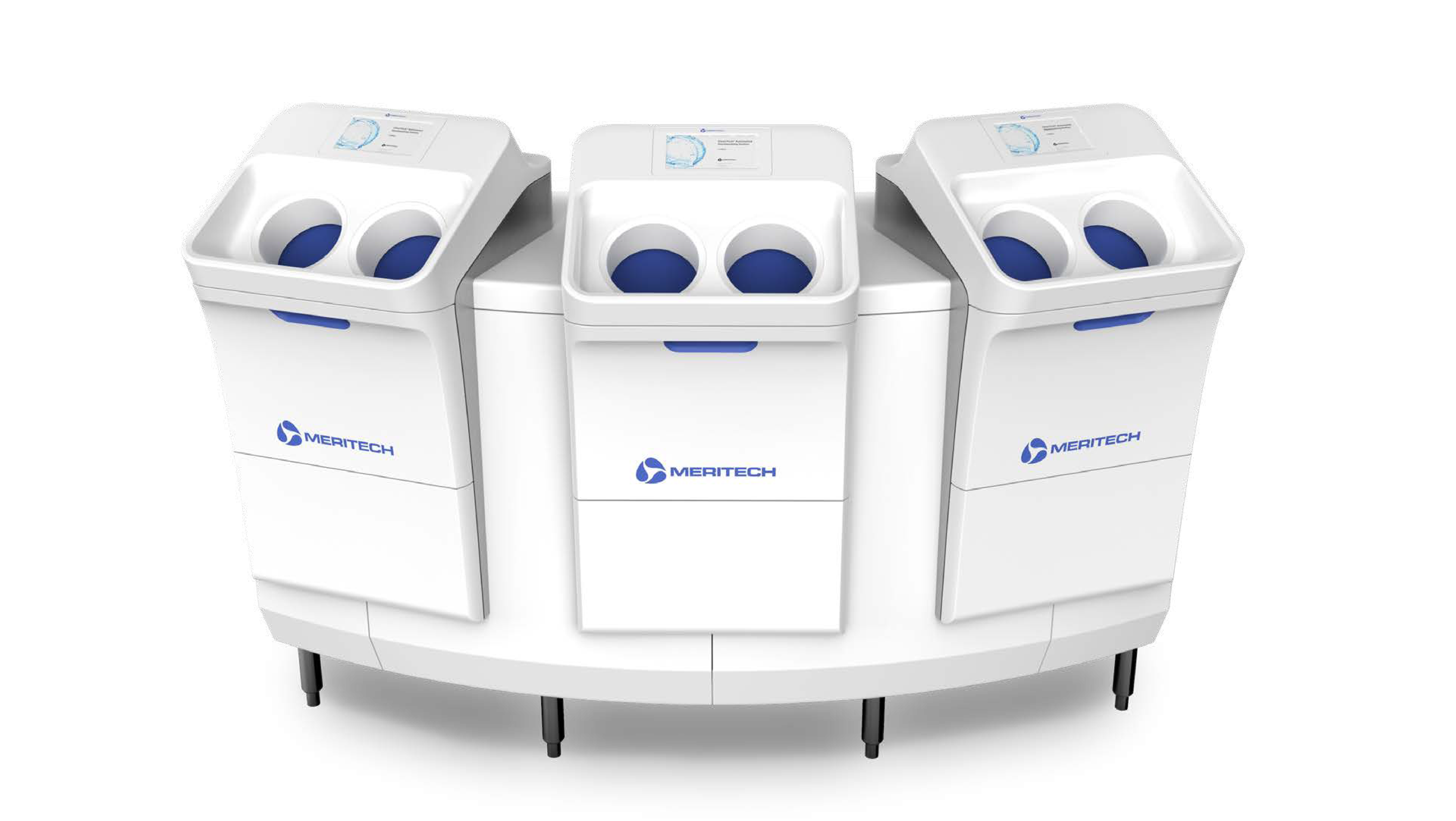Product Hero Image of the Meritech EVOS, 3 Handwashing devices next to each other