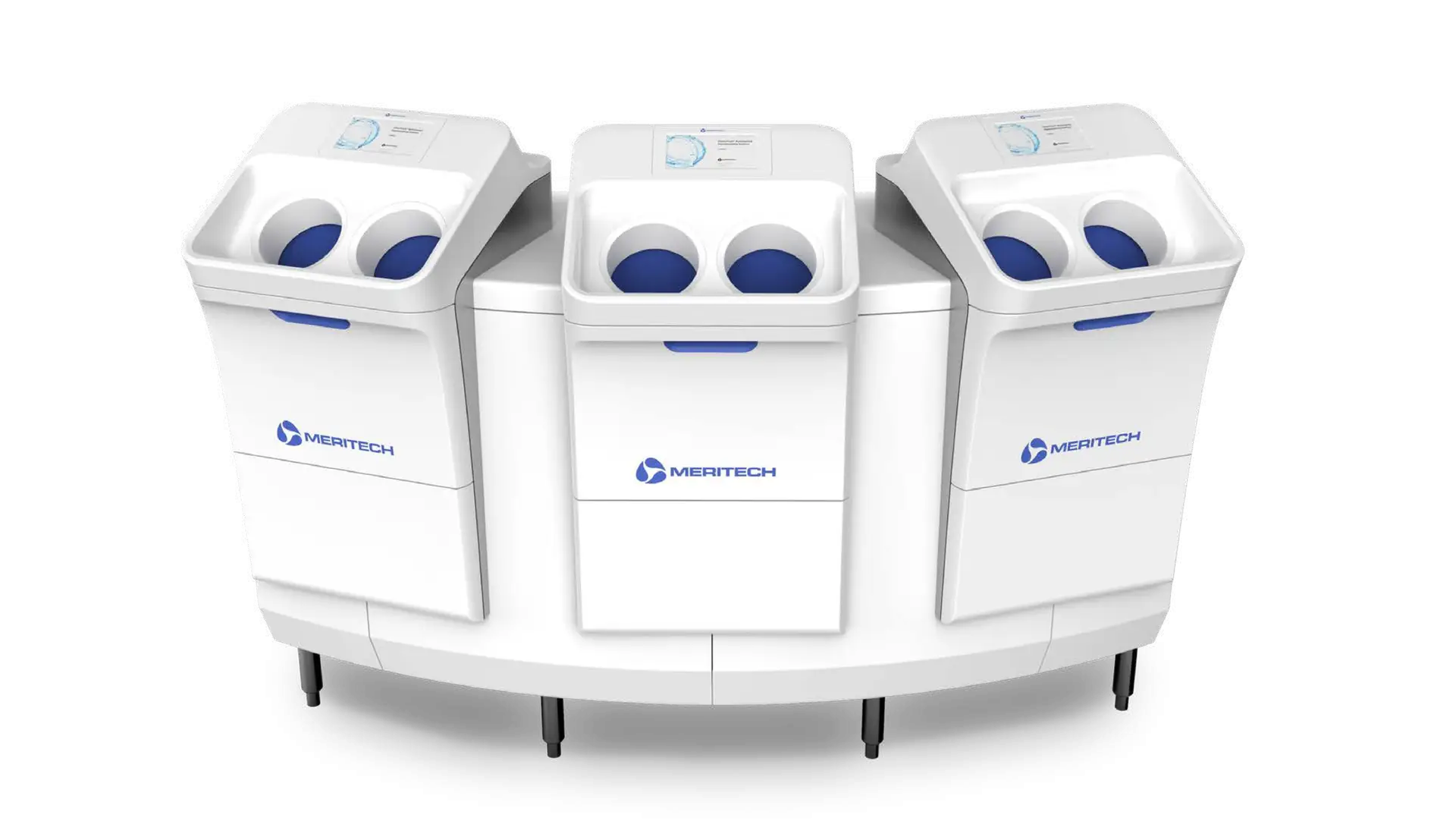 Product Hero Image of the Meritech EVOS, 3 Handwashing devices next to each other