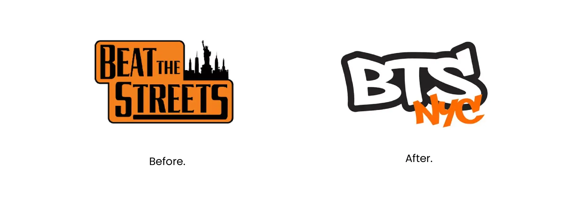 Beat the Streets logo before and after desktop