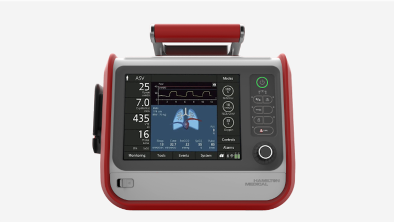 Hamilton T1, designed by RKS Design, compact mobile ventilator