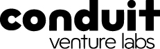 The image shows the logo for “conduit venture labs.” The word “conduit” is in bold, lowercase black letters above the smaller, thin text “venture labs,” reflecting a sleek style perfect for LA Tech Week and sharing forward-thinking tech insights.